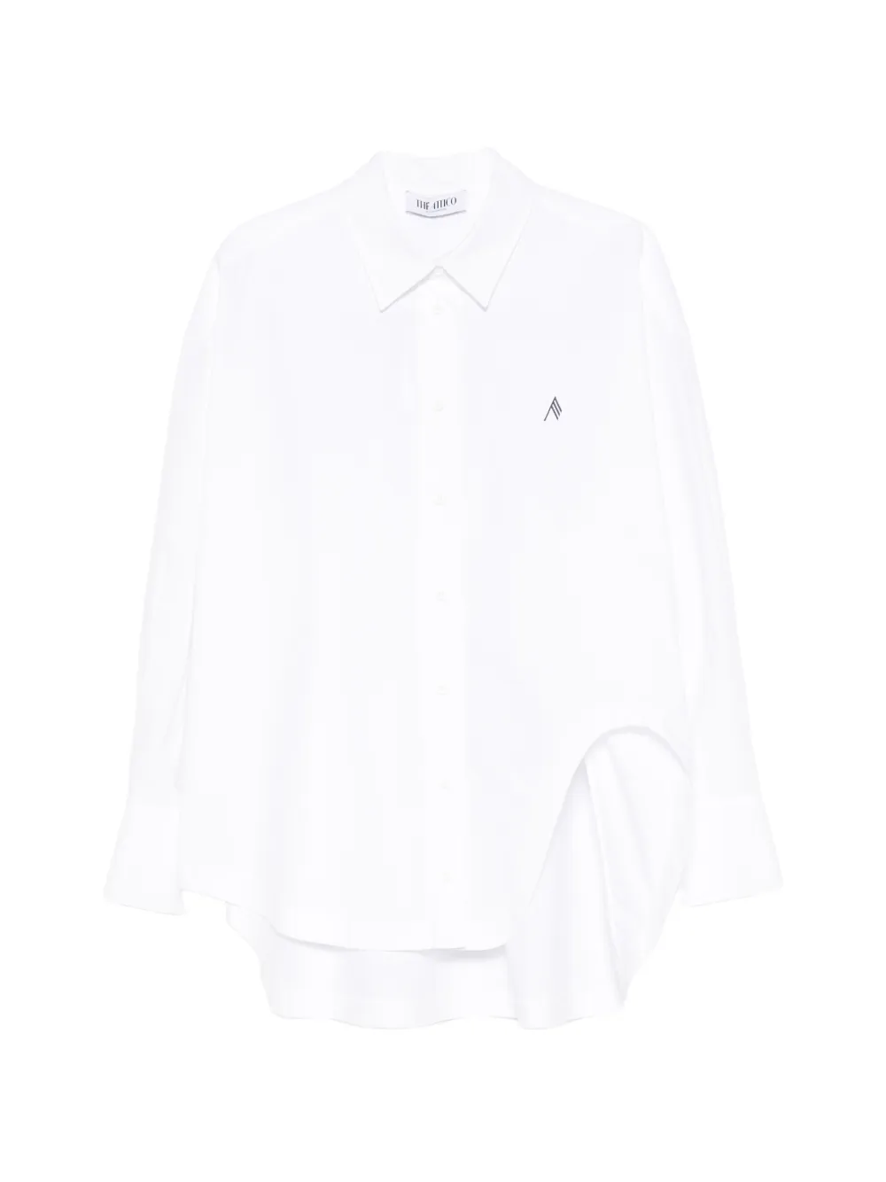 The Attico logo-embroidered oversized shirt - Bianco