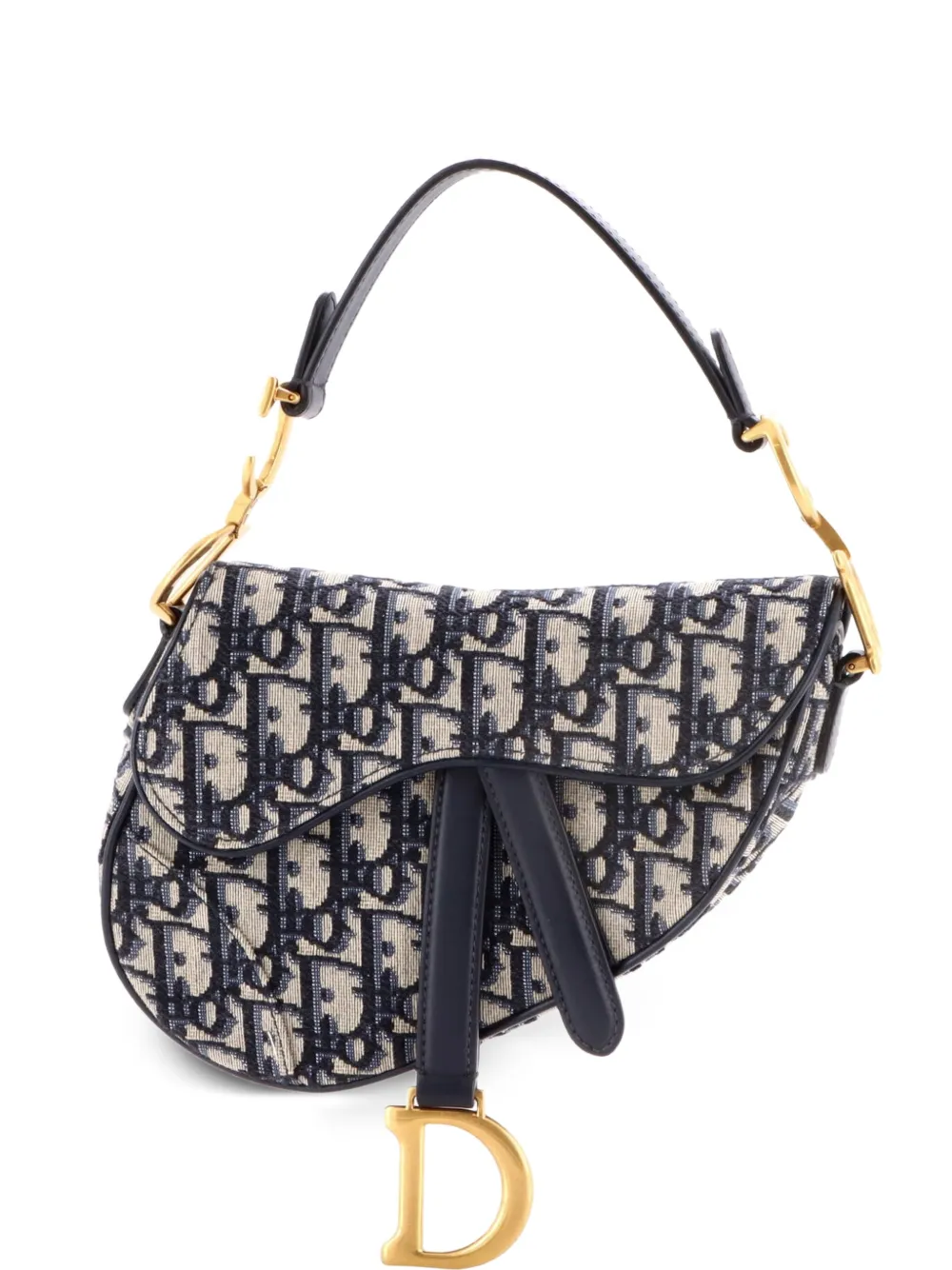 Christian Dior Pre-Owned Saddle Handbag Oblique Canvas Mini shoulder bag - Blu