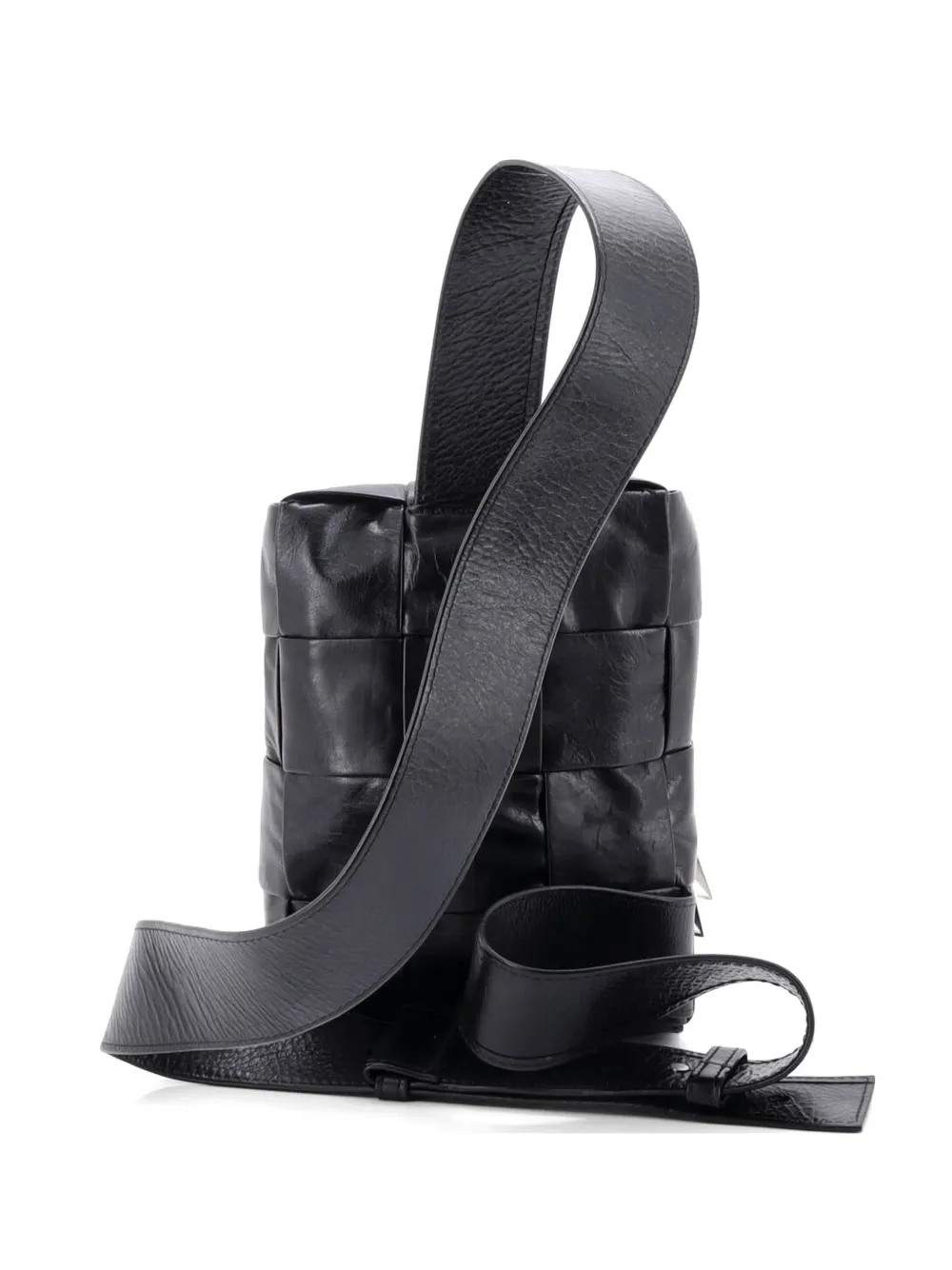 Bottega Veneta Pre-Owned Cassette Sling Maxi Intrecciato Leather crossbody bag - Nero