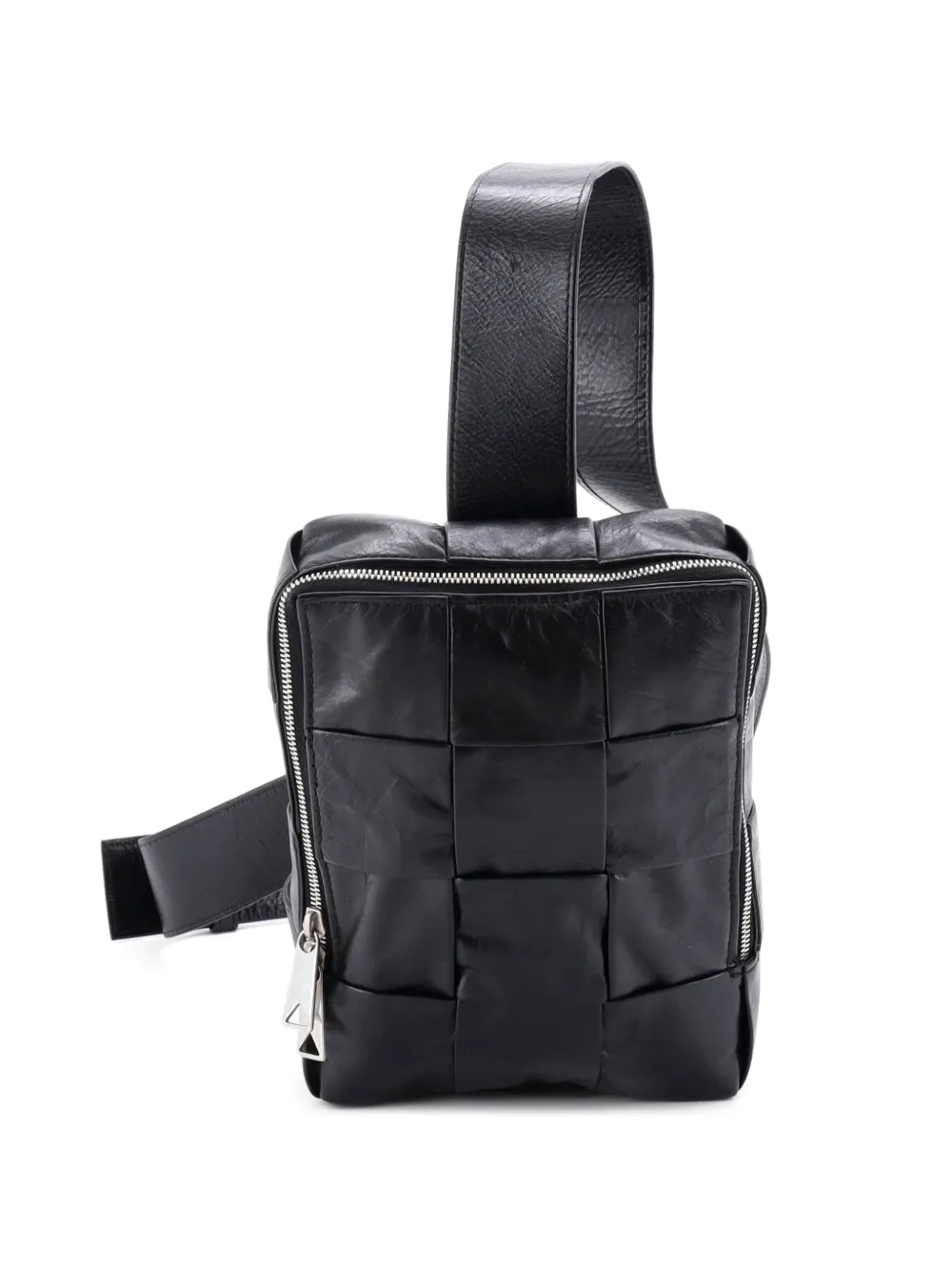 Bottega Veneta Pre-Owned Cassette Sling Maxi Intrecciato Leather crossbody bag - Nero