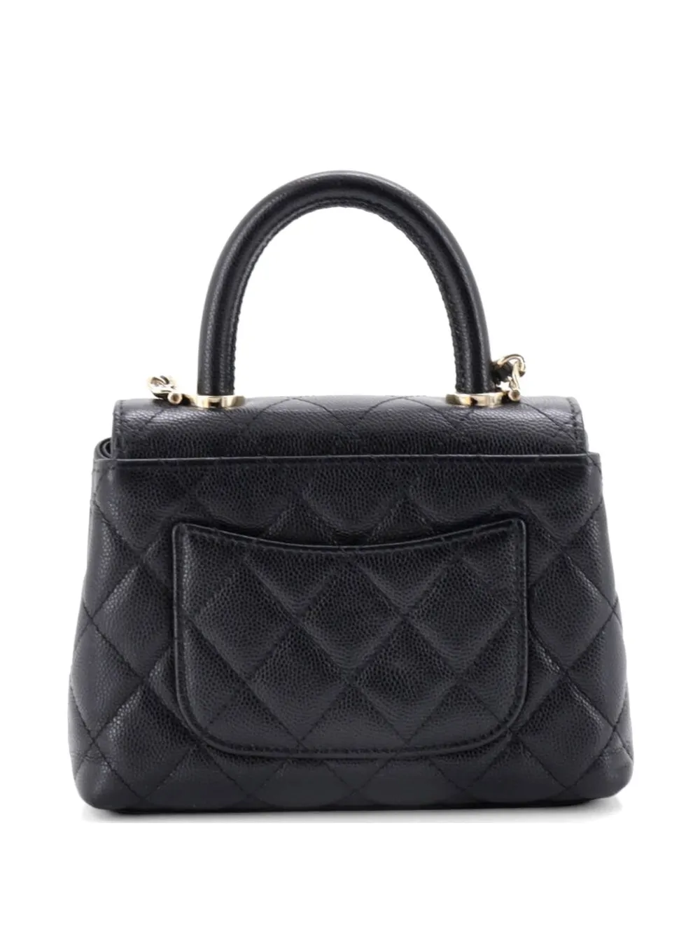 Coco Top Handle Clutch With Chain Quilted Caviar Mini Satchel