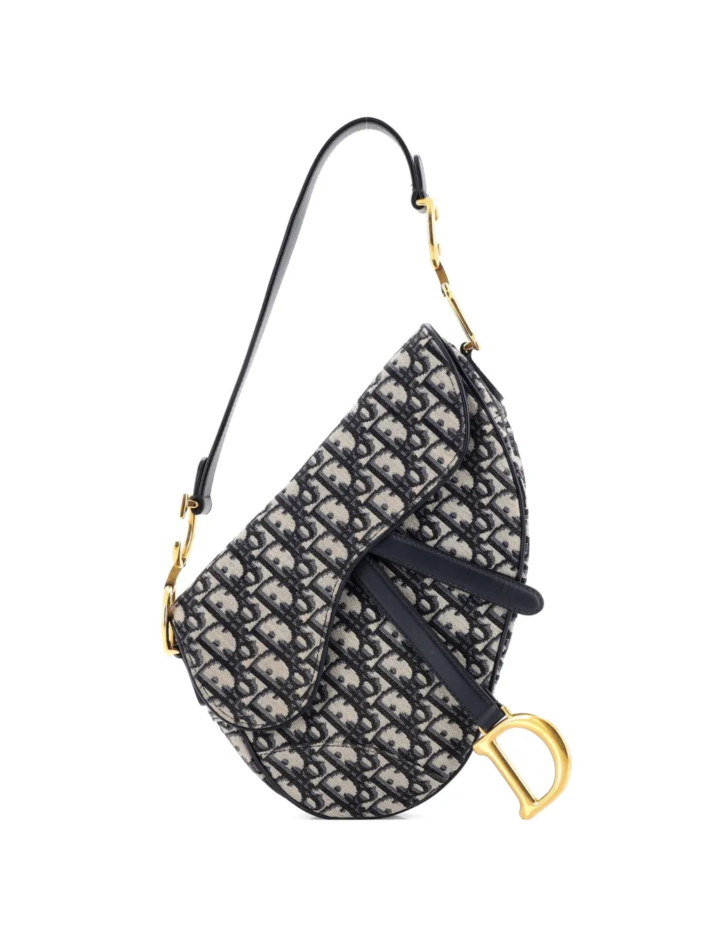 Christian Dior Pre-Owned Saddle Handbag Oblique Canvas Medium shoulder bag - Blu