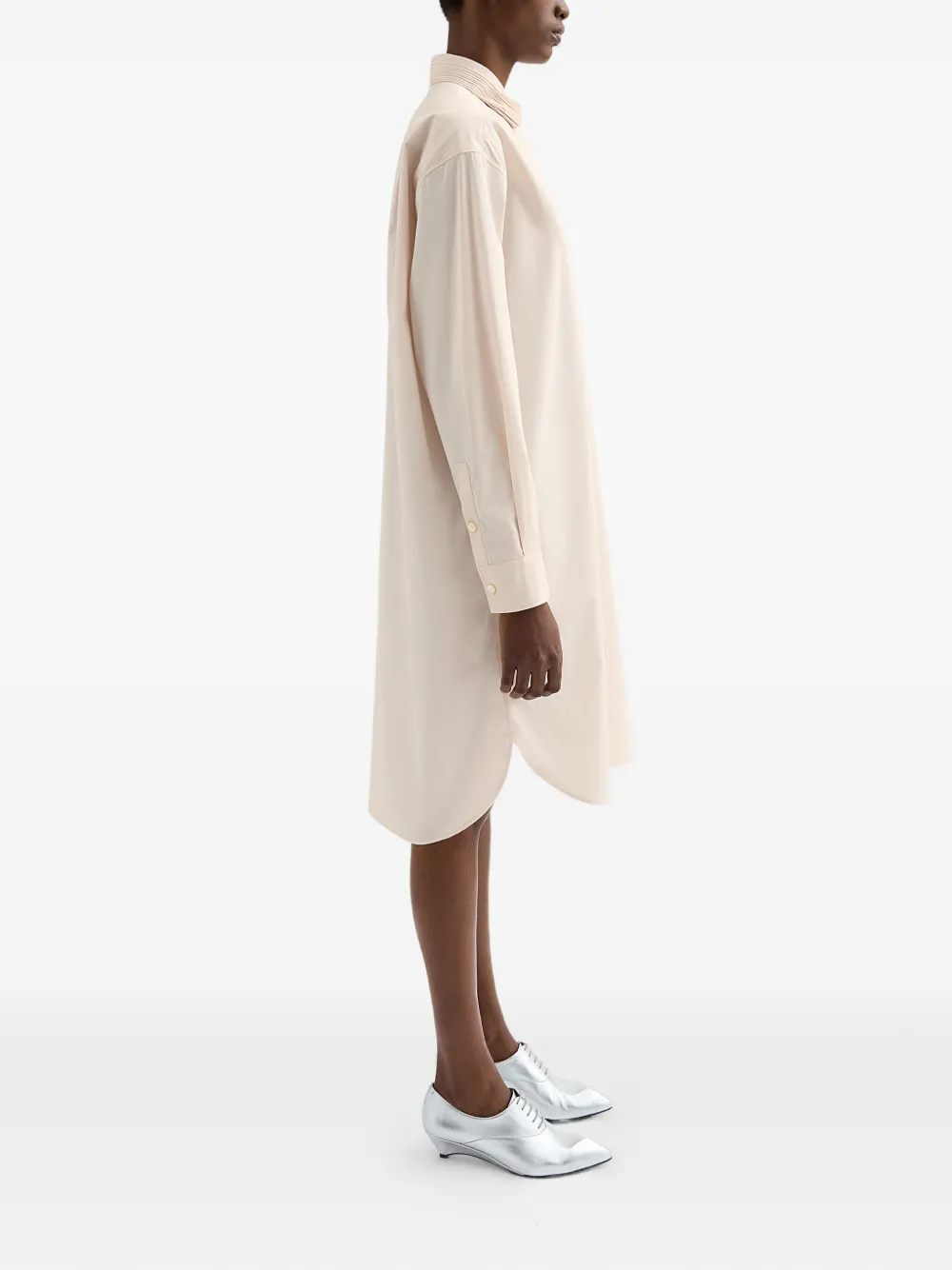 Jil Sander Geplooide lichtgewicht midi-blousejurk Roze