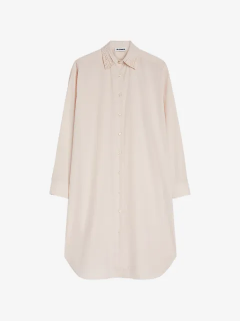 Jil Sander cotton poplin shirt dress with multi-layered collar