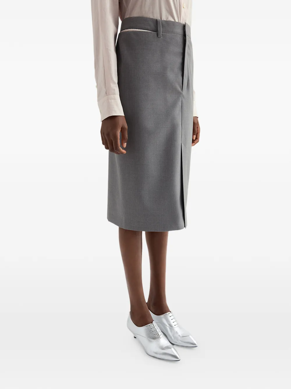 Jil Sander Wollen popeline rok Grijs