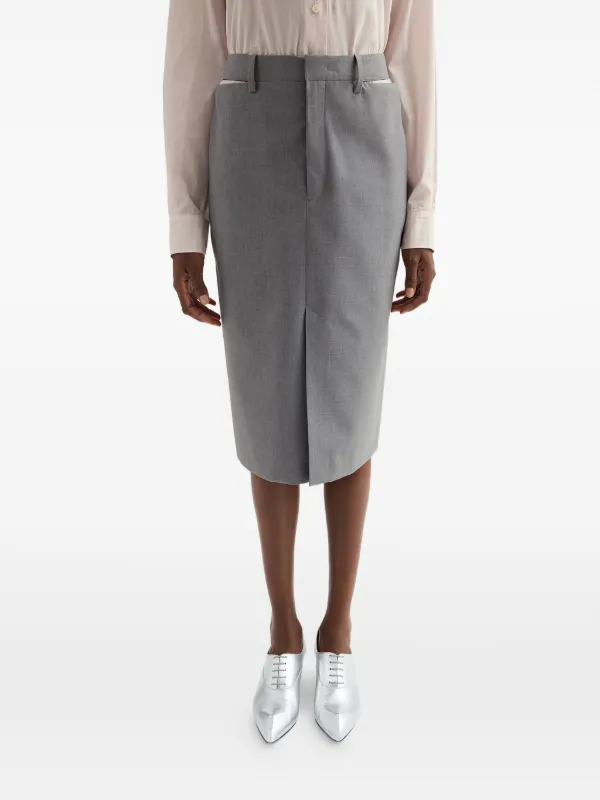 Jil Sander カットアウト スリットスカート | グレー | FARFETCH JP