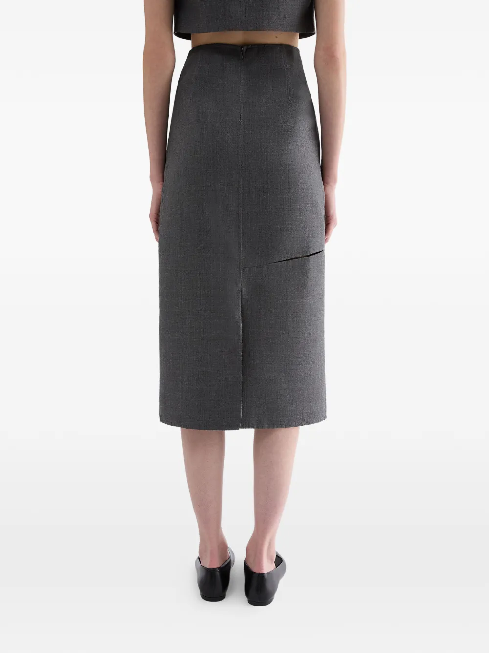 Jil Sander Twill kokerrok Grijs