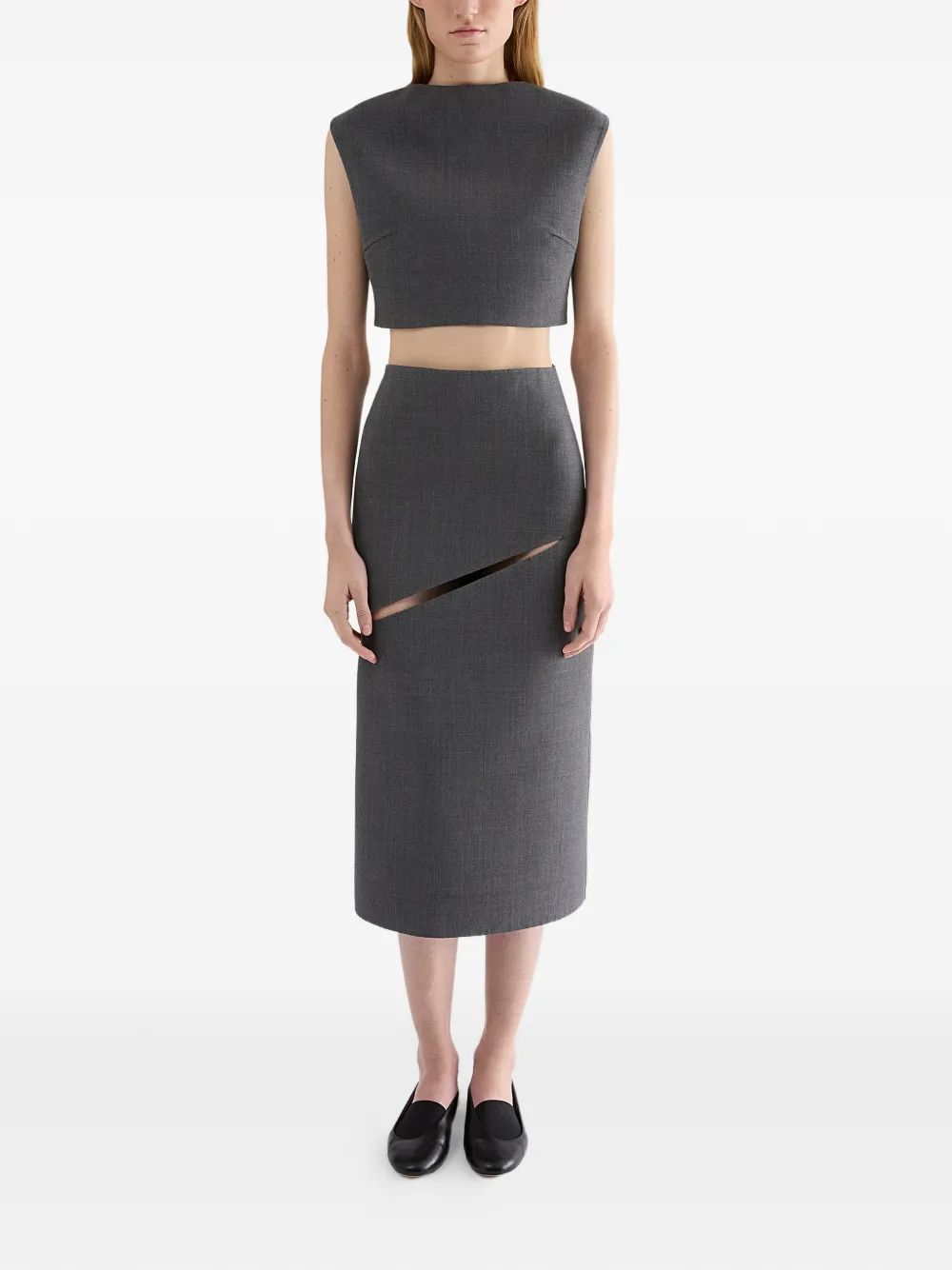 Jil Sander Twill kokerrok Grijs