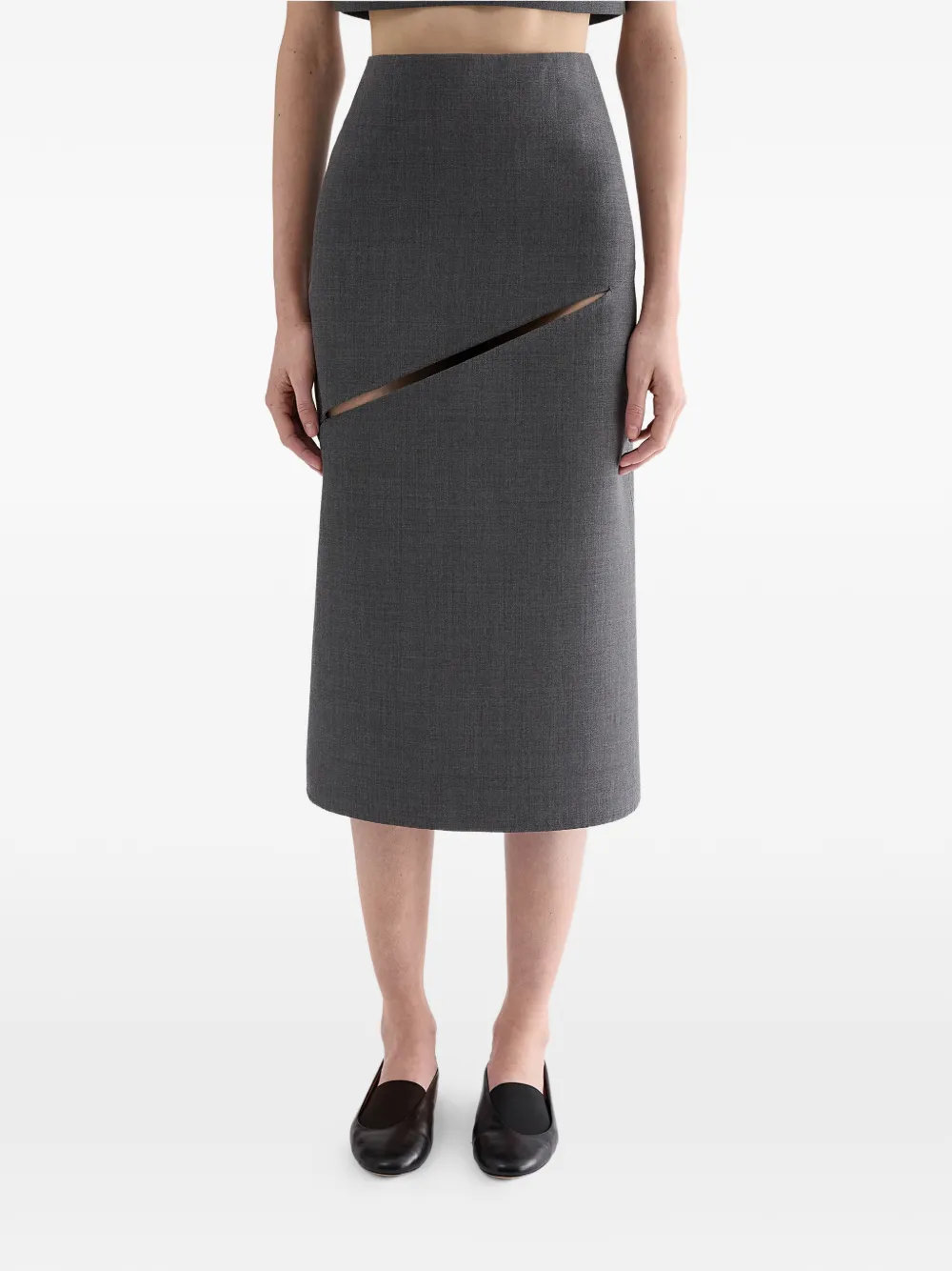 Jil Sander Twill kokerrok Grijs