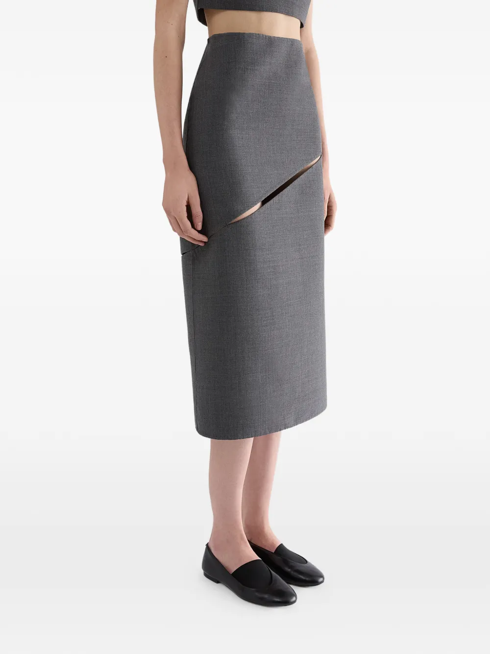 Jil Sander Twill kokerrok Grijs