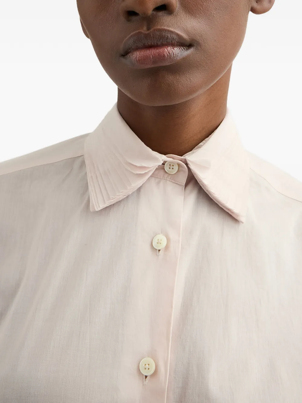 Jil Sander Katoenen mousseline blouse met gelaagde kraag Beige