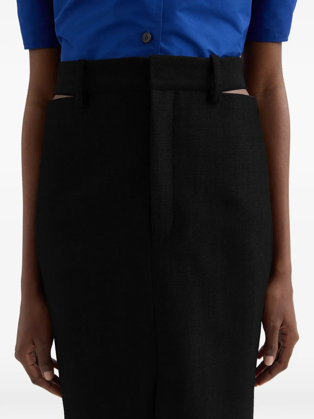 Jil Sander Uitgesneden midi-rok Zwart