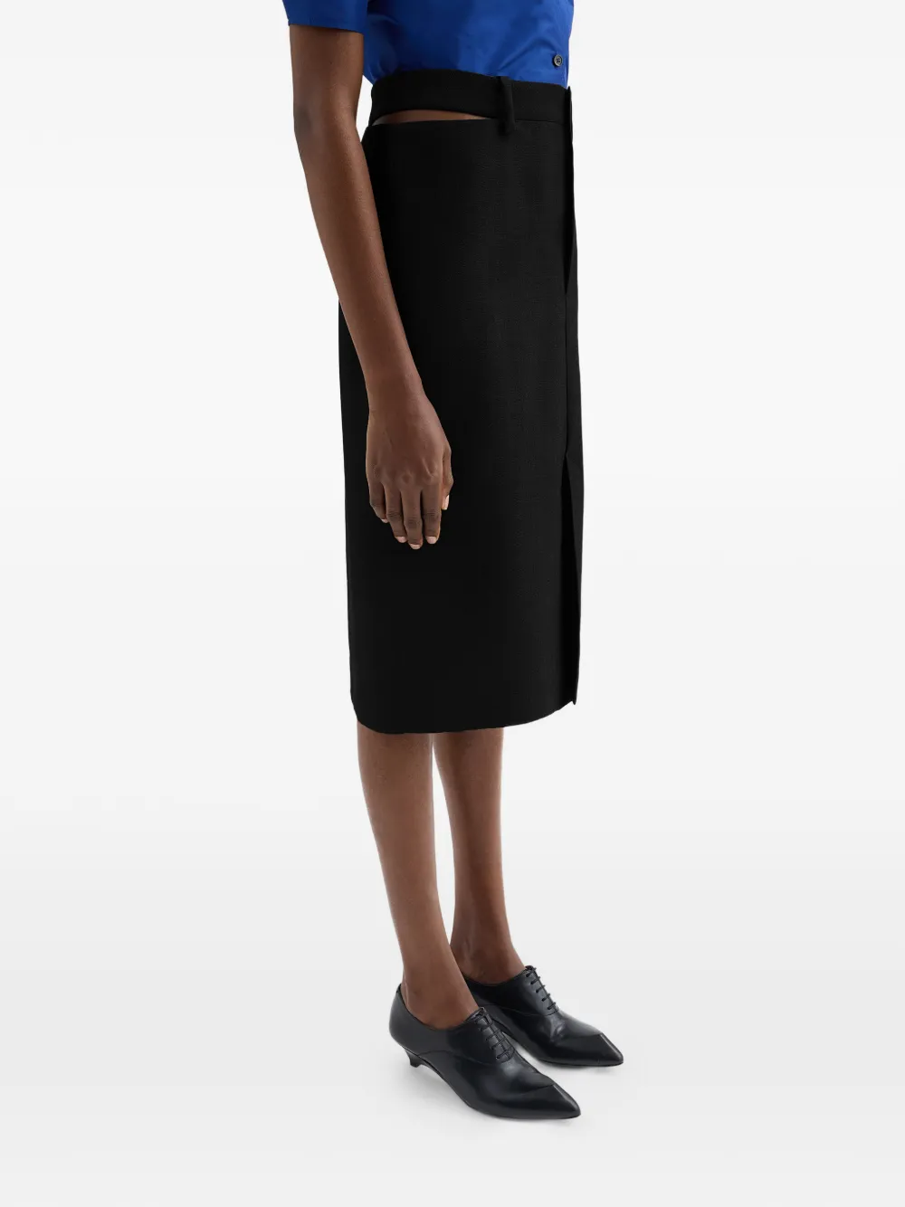 Jil Sander Uitgesneden midi-rok Zwart