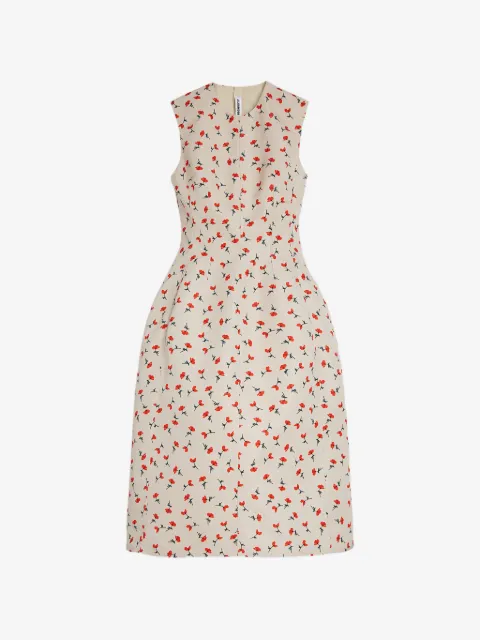 Jil Sander vestido midi con diseño estampado