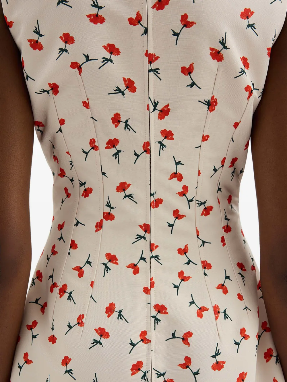 Jil Sander Midi-jurk met print Beige