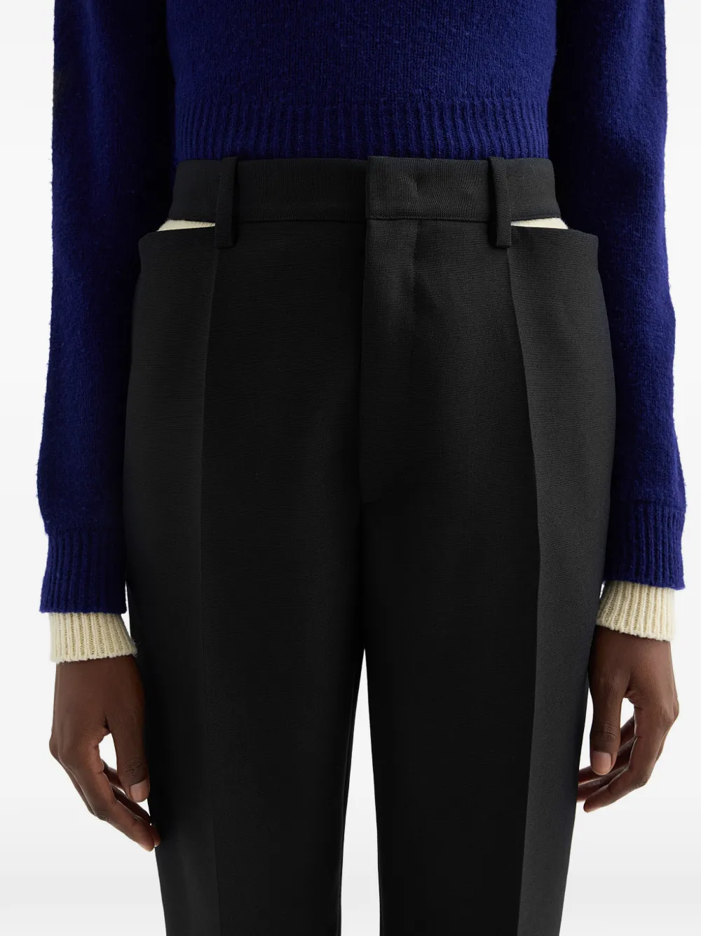 Jil Sander Broek van wolblend Zwart