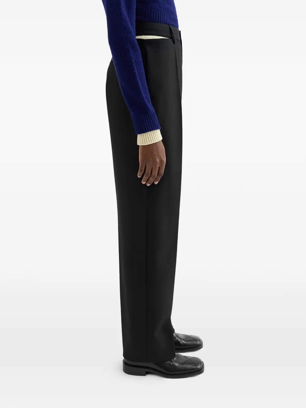 Jil Sander Broek van wolblend Zwart