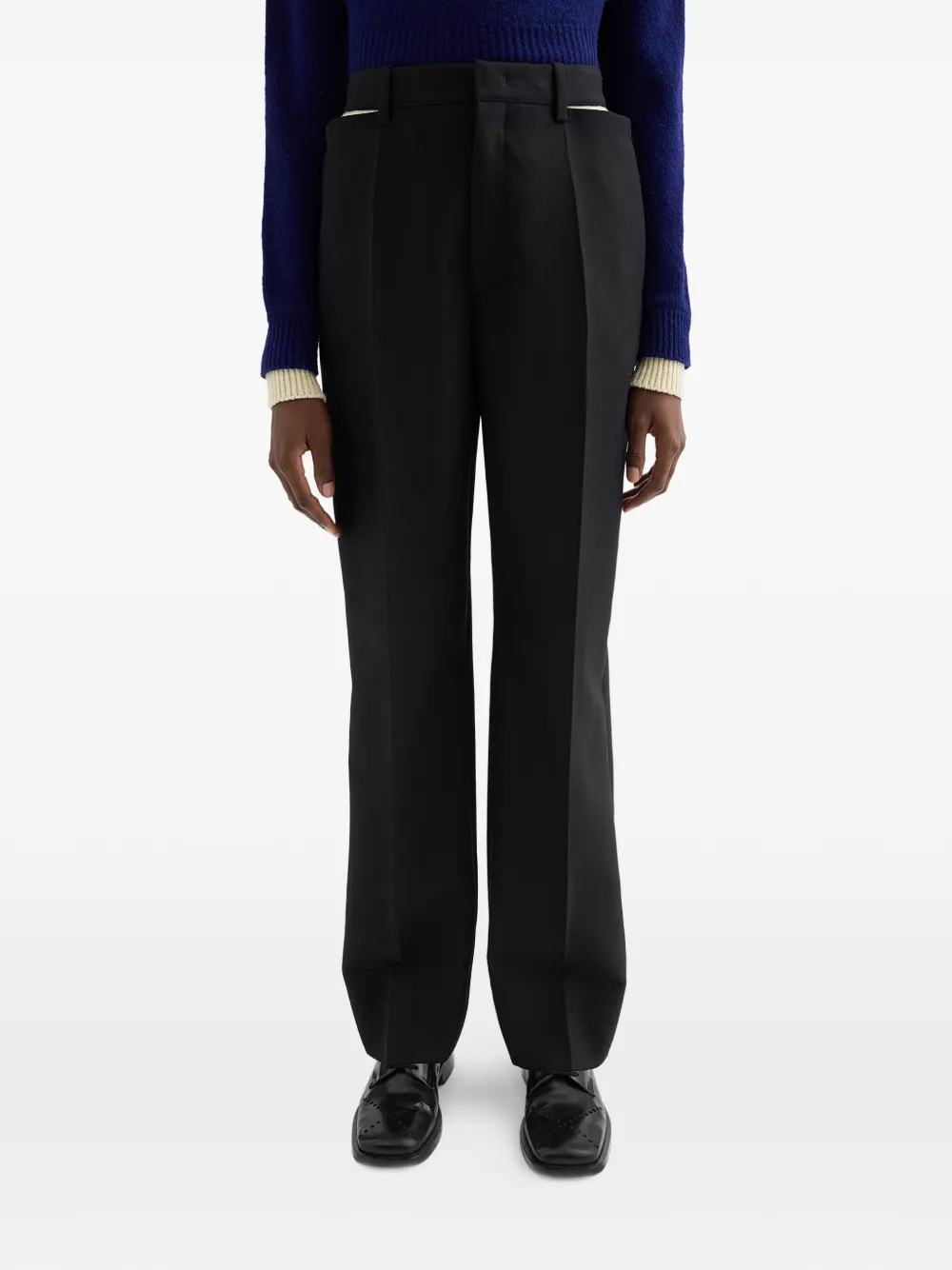 Jil Sander Broek van wolblend Zwart