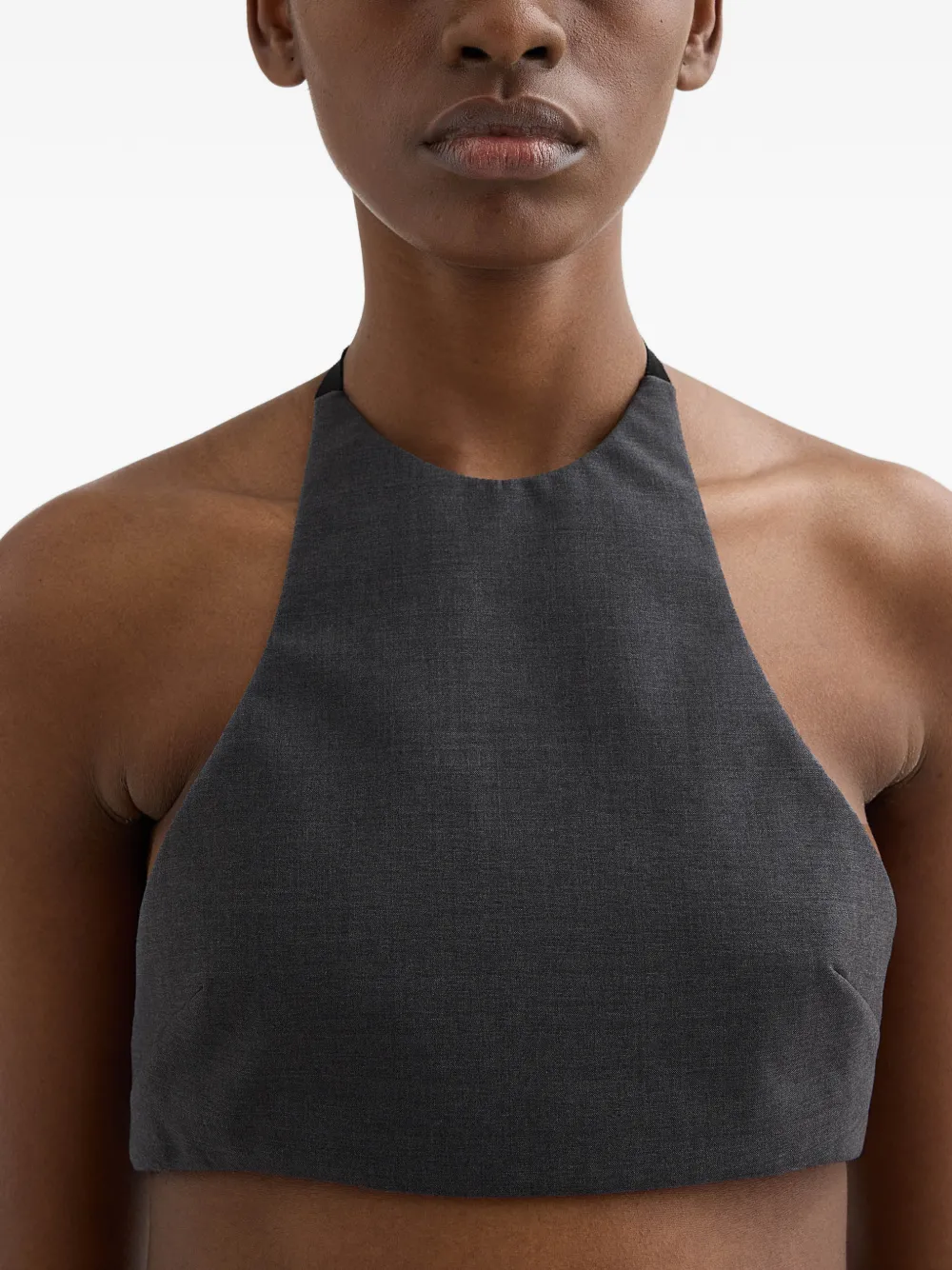 Jil Sander Wollen popeline haltertop Grijs