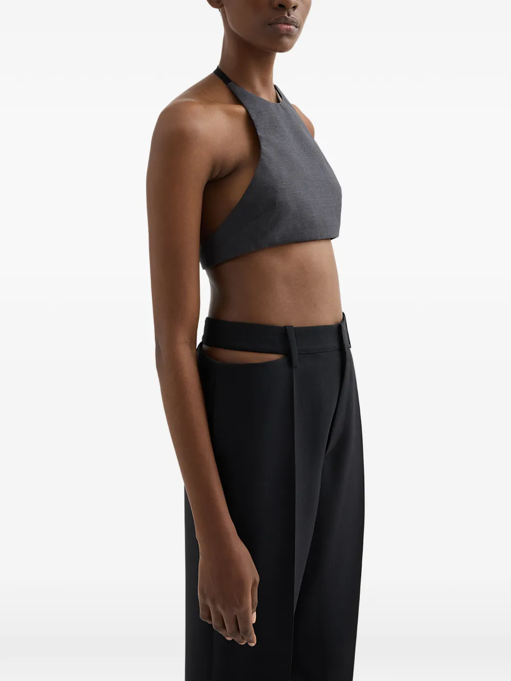 Jil Sander Wollen popeline haltertop Grijs