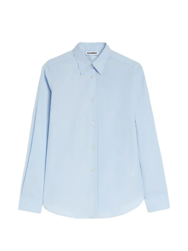Jil Sander Lightweight Cotton Poplin Shirt in Blue