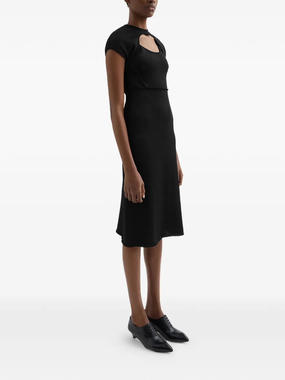 Jil Sander Gebreide jurk met uitgesneden details Zwart