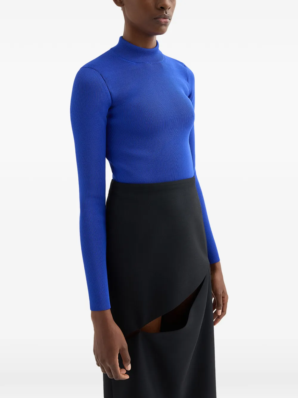  Jil Sander Pull à Col Montant - Bleu 