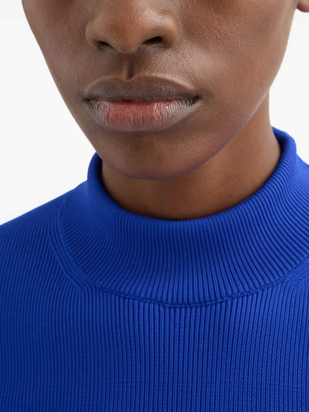  Jil Sander Pull à Col Montant - Bleu 