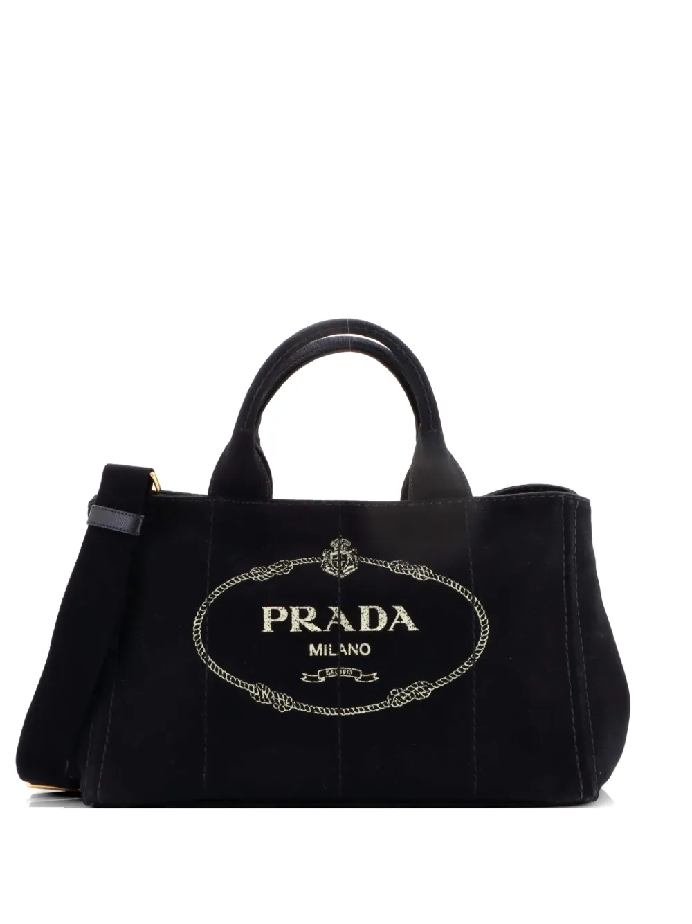 Prada Pre-Owned Canapa Convertible Canvas Medium tote bag - Nero