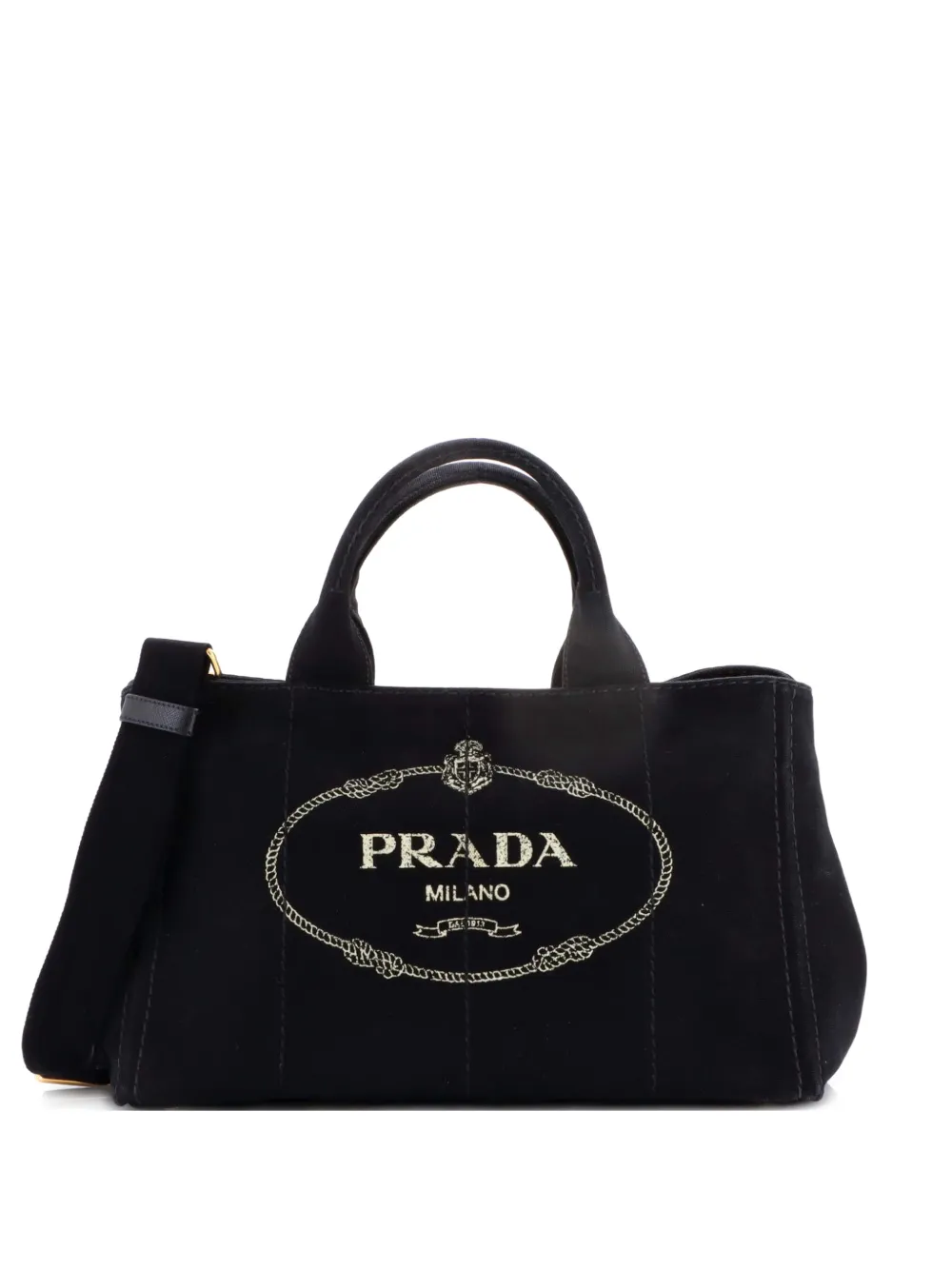 Prada Pre-Owned Canapa Convertible Canvas Medium tote bag - Nero