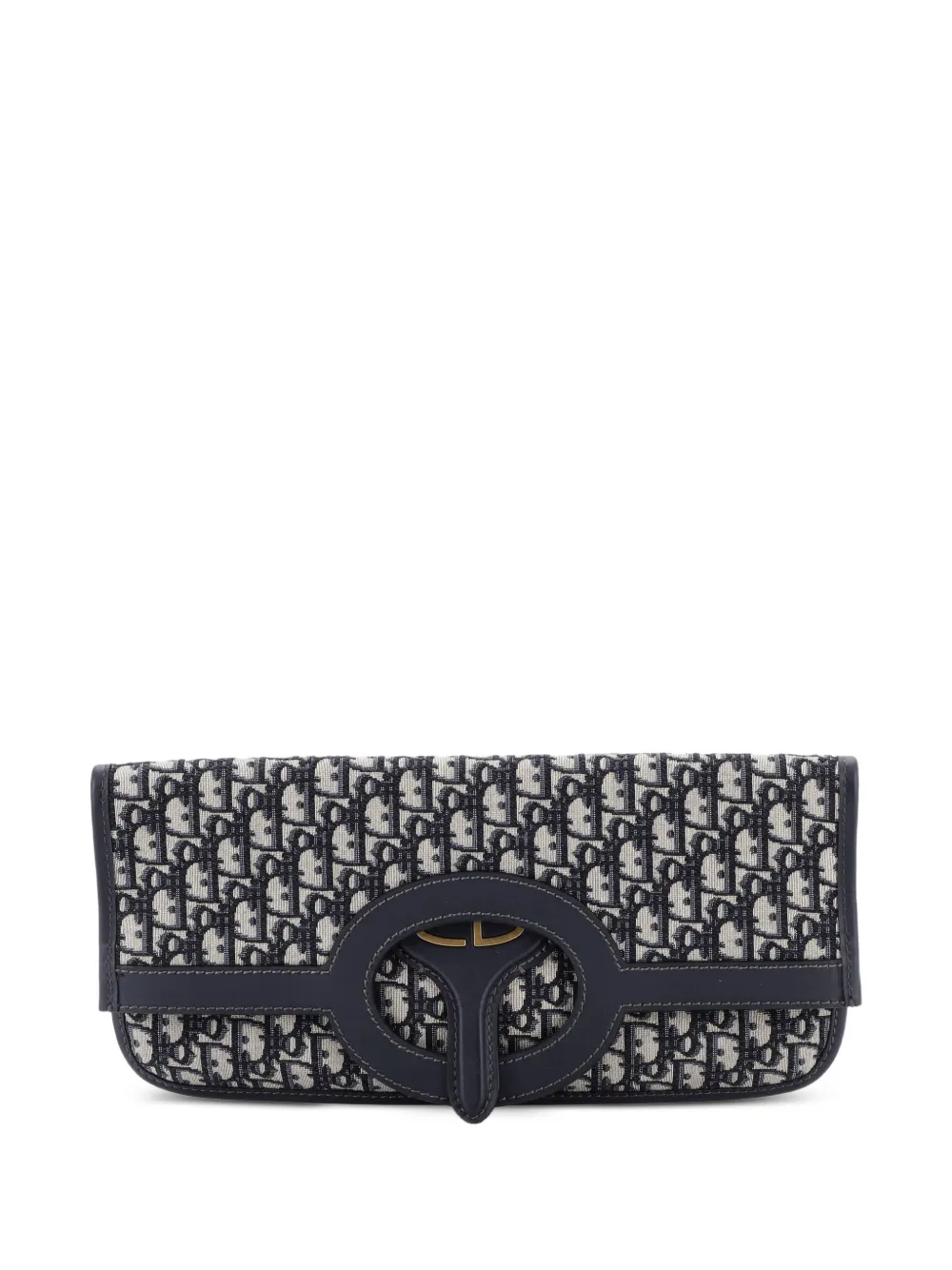 Christian Dior Pre-Owned Fold Over Oblique Canvas clutch bag - Blu