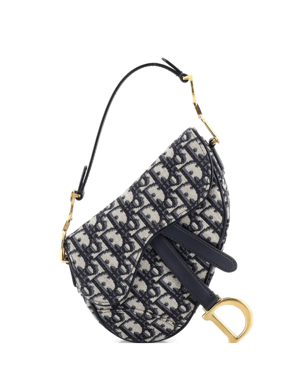 Christian Dior Pre-Owned Saddle Handbag Oblique Canvas Mini shoulder bag - Blu