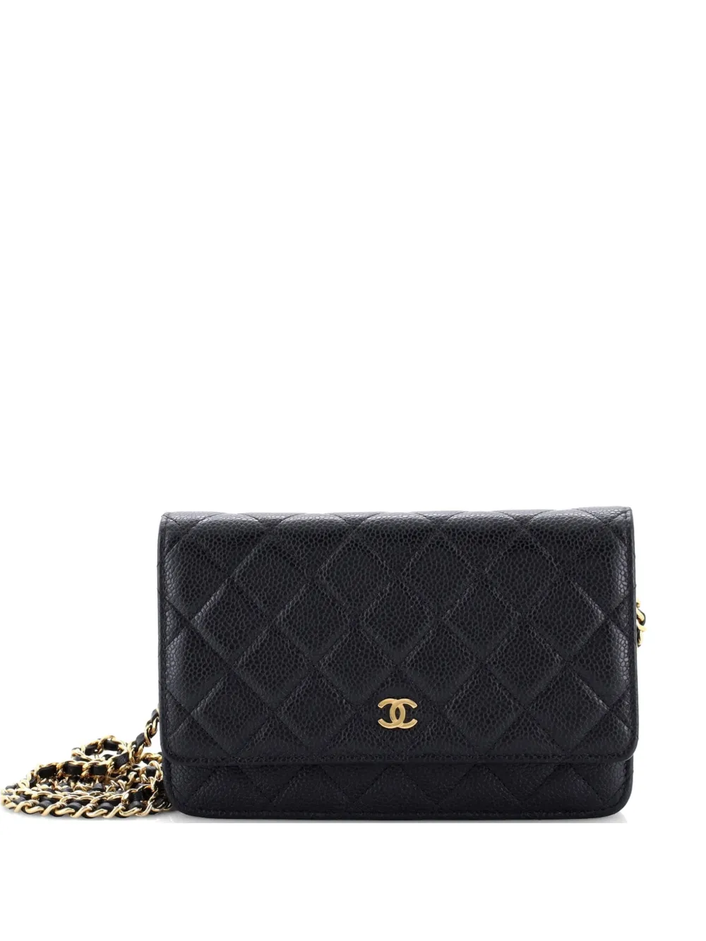 CHANEL Pre-Owned Wallet on Chain Quilted Caviar crossbody bag - Black