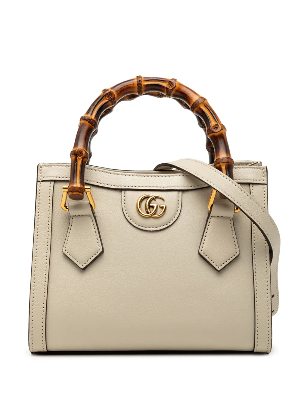 Gucci Pre-Owned Borsa a tracolla Diana mini in pelle di vitello con manico in bambù 2000-2015 - Bianco