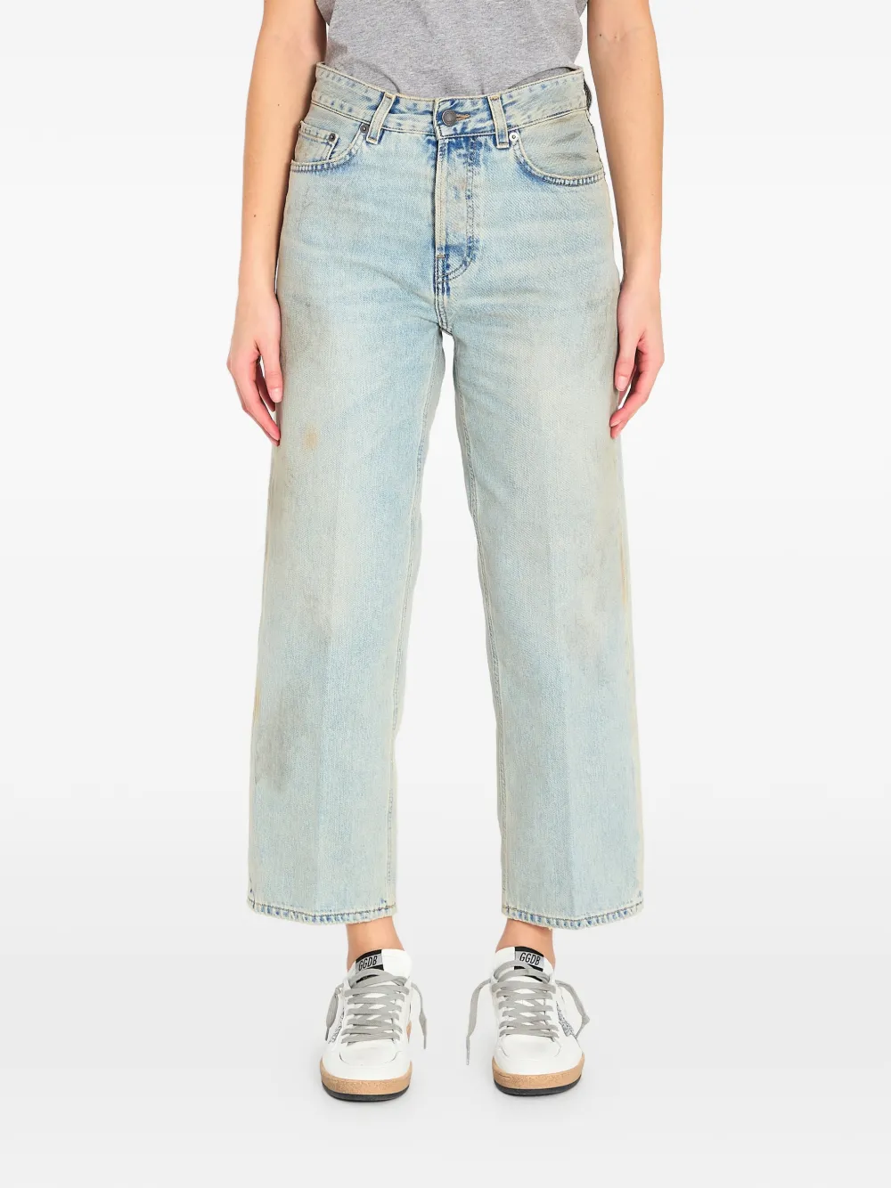 Haikure Betty Soft Stained Sky stained denim jeans - Bianco