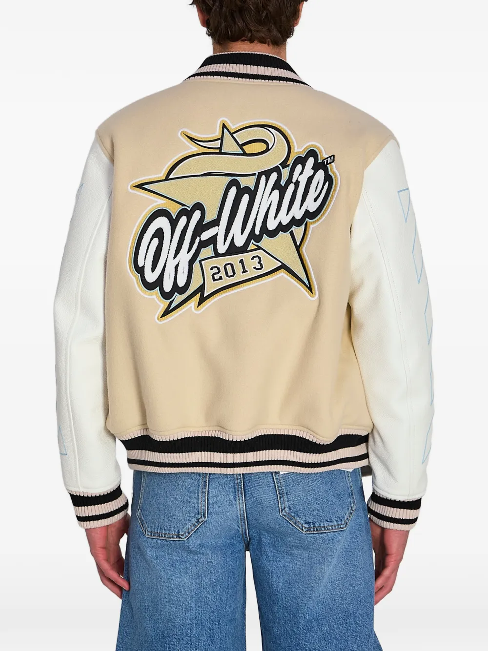 Off-White Bomberjack met logopatch Beige