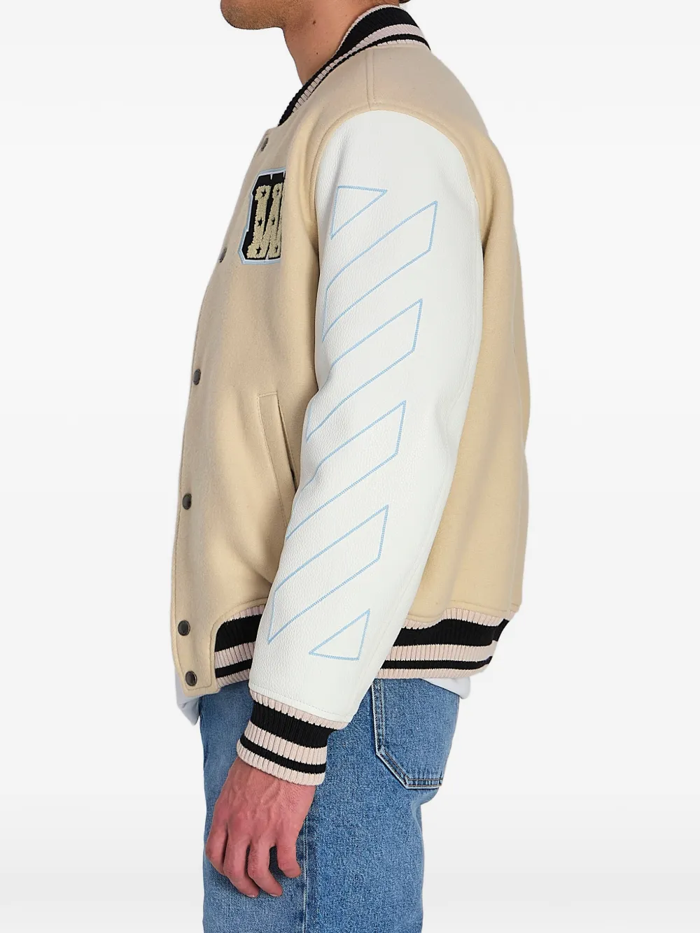 Off-White Bomberjack met logopatch Beige