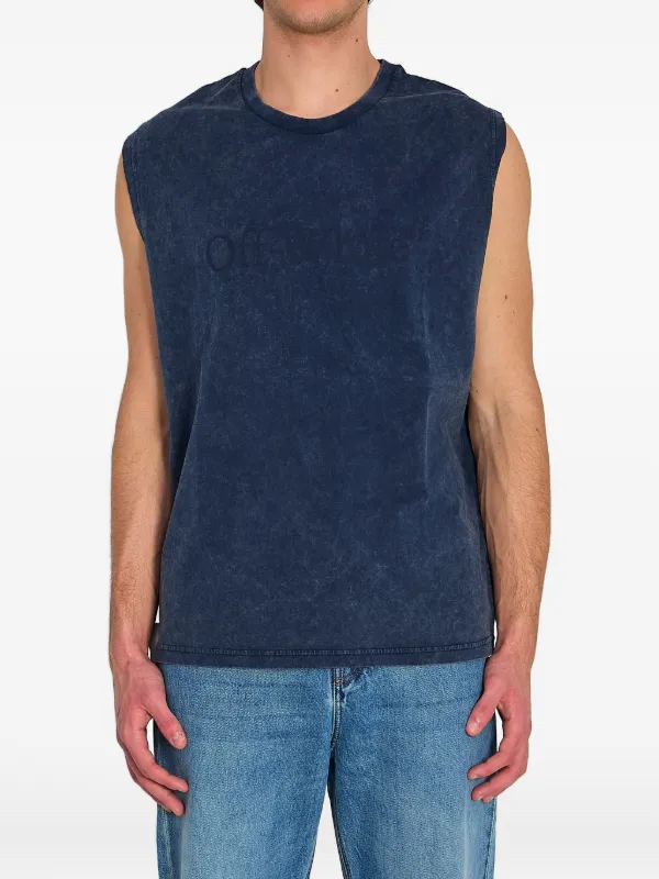 Off-White Printed Tank Top in Blue