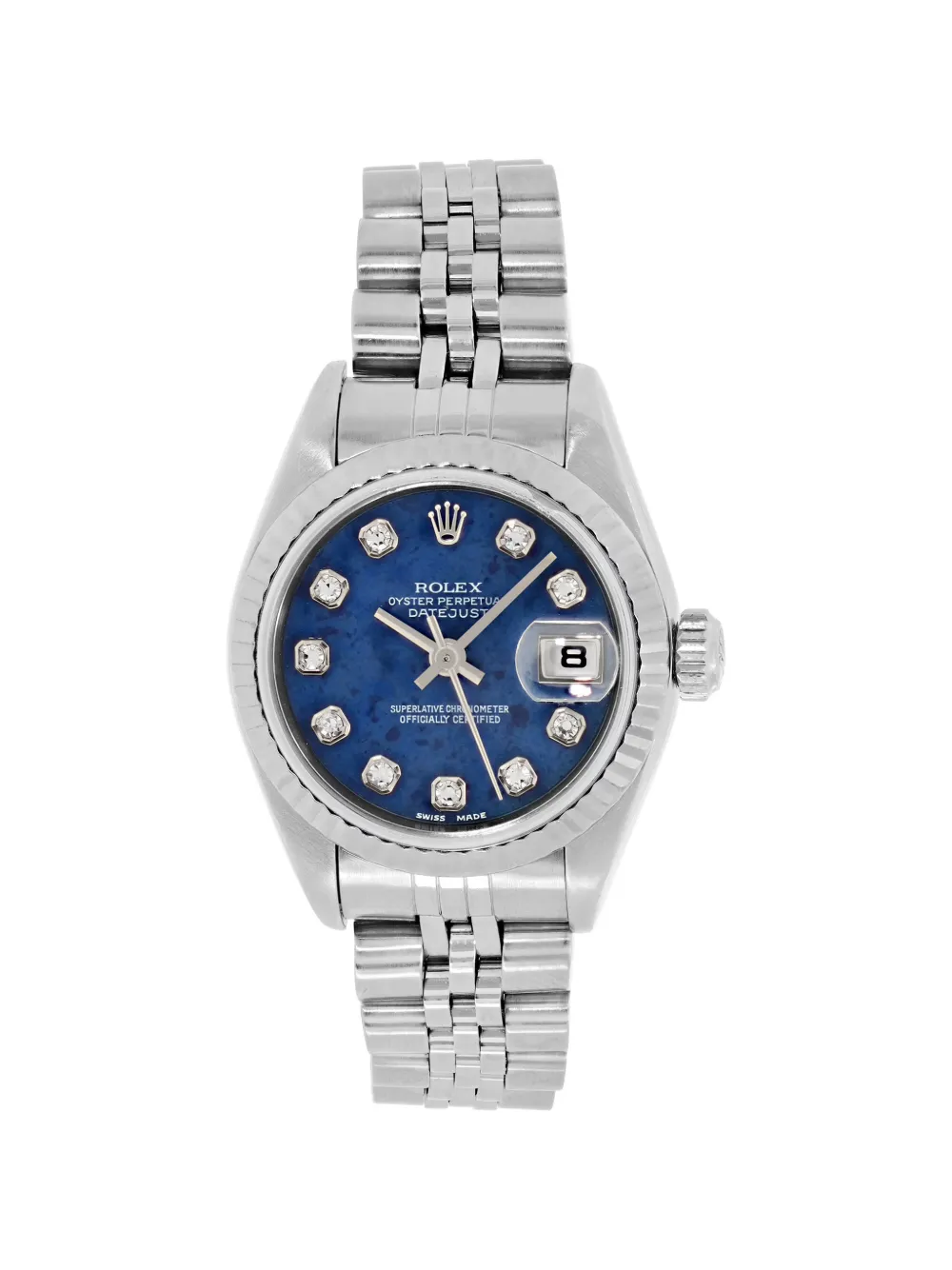 Rolex Stainless Steel Fluted 26mm Datejust - Blu