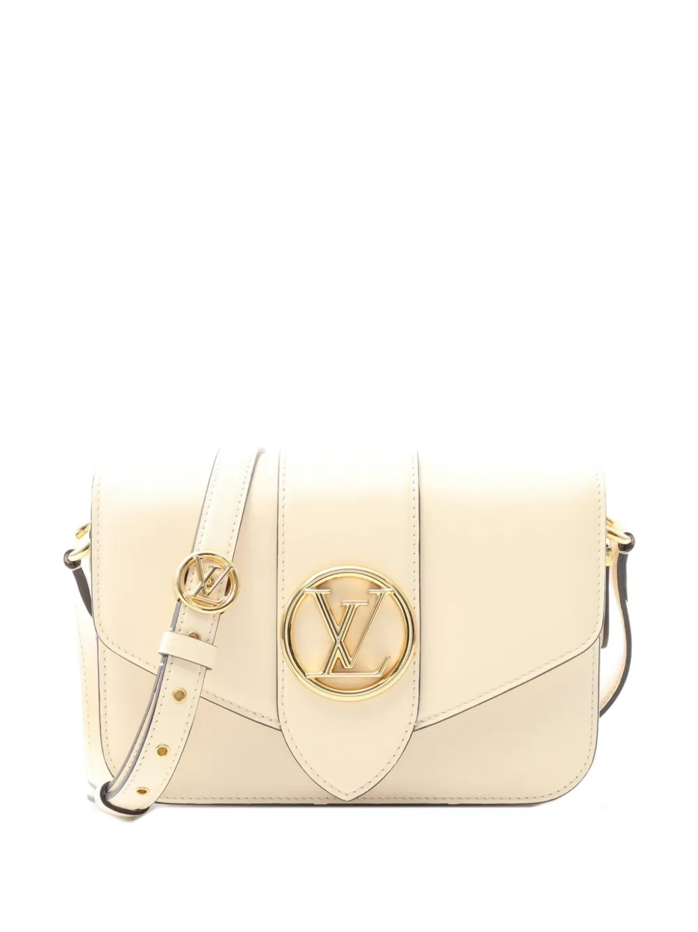 Louis Vuitton Pre-Owned 2020 Calfskin LV Pont 9 Soft MM crossbody bag - Bianco