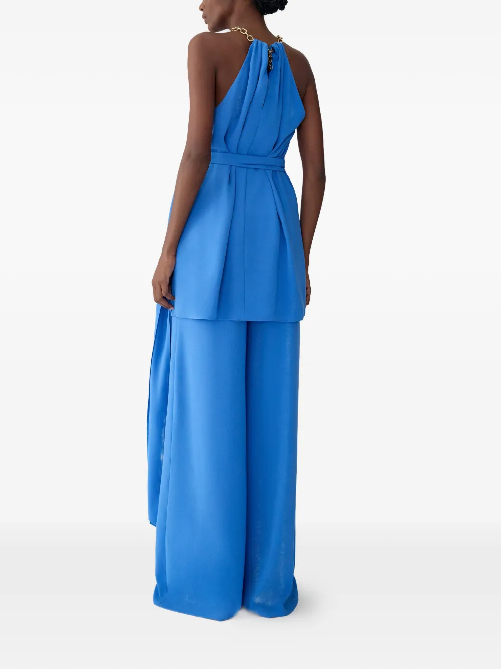 Carolina Herrera High waist plooibroek met wijde pijpen Blauw
