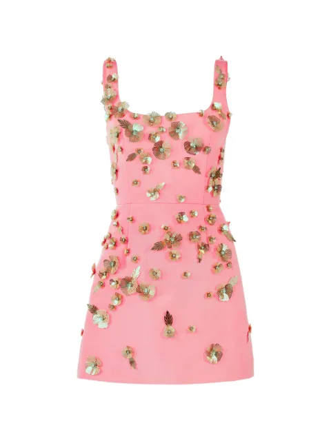 Carolina Herrera floral-embellished mini dress