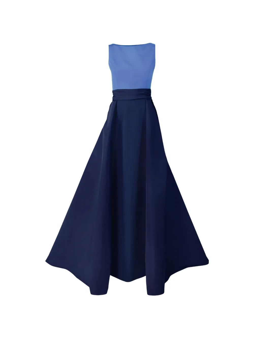 Carolina Herrera color-blocked column gown with overskirt - Blu