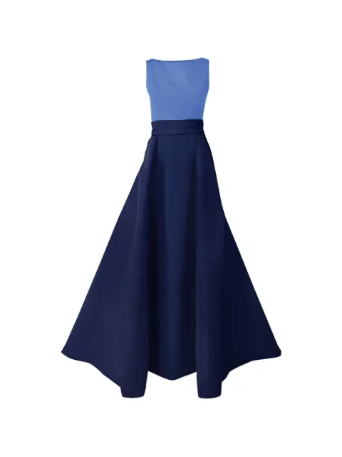 Carolina Herrera color-blocked column gown with overskirt