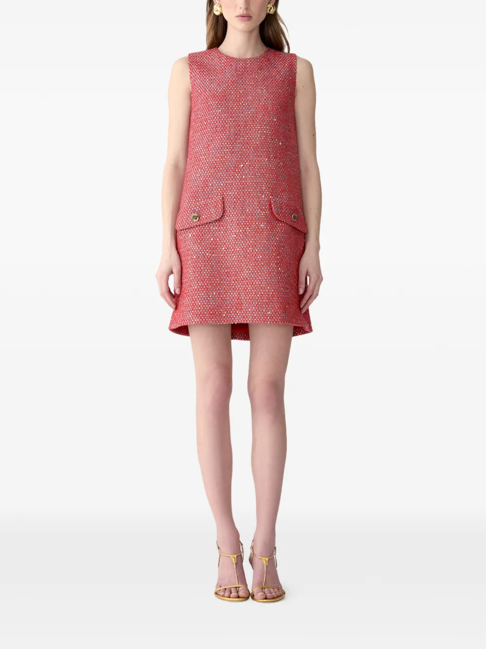 Carolina Herrera Tweed mini-jurk Rood
