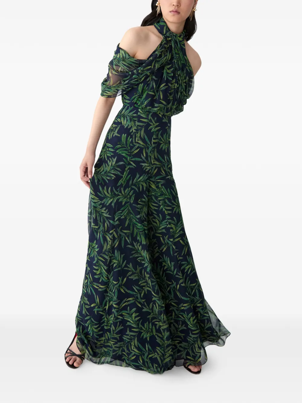 Carolina Herrera Iris broek met wijde pijpen en print Blauw