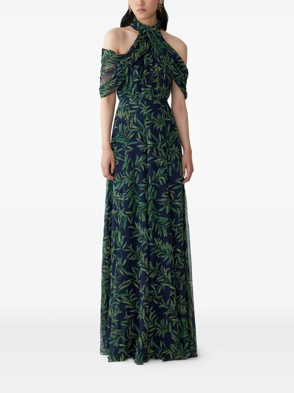 Carolina Herrera Iris broek met wijde pijpen en print Blauw