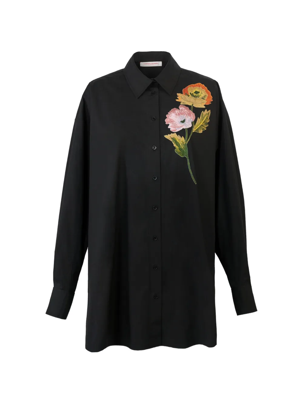 Carolina Herrera floral embroidered shirt - Nero
