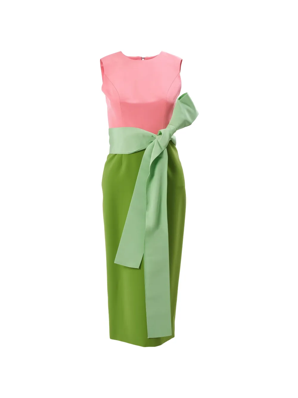 Carolina Herrera color-blocked midi dress with sash - Grün