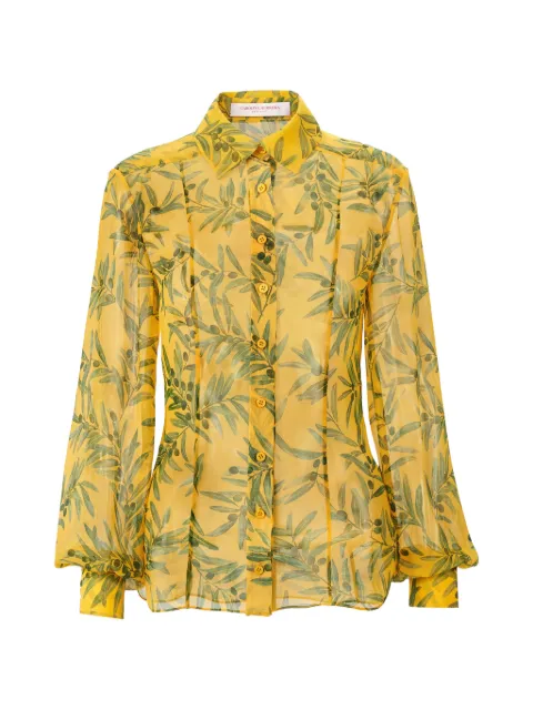 Carolina Herrera olive branch-print shirt